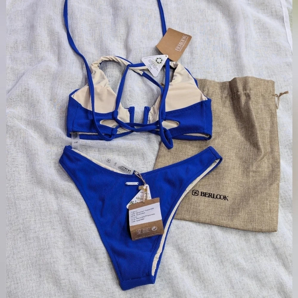 berlook/ new with tags /Small / Medium / Large / Navy U-Ring Bikini